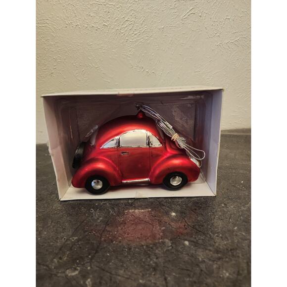 Department 56 Mercury Glass Volkswagon Red Auto Christmas Ornament Holiday Decor - Picture 1 of 7